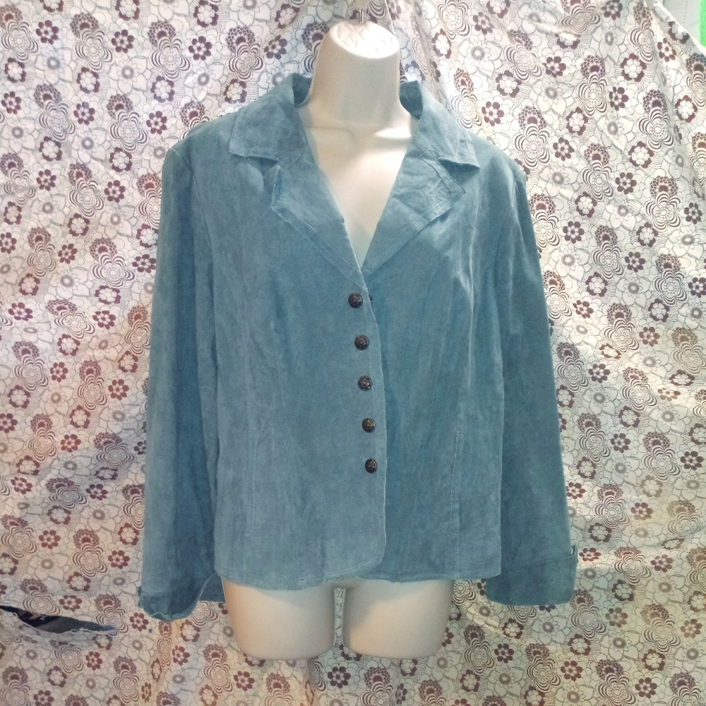 Turquoise leather jacket